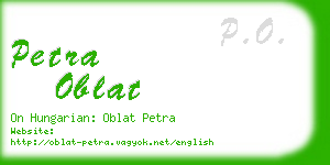 petra oblat business card